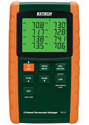 Máy đo và ghi dự liệu nhiệt độ 12 kênh Extech TM500